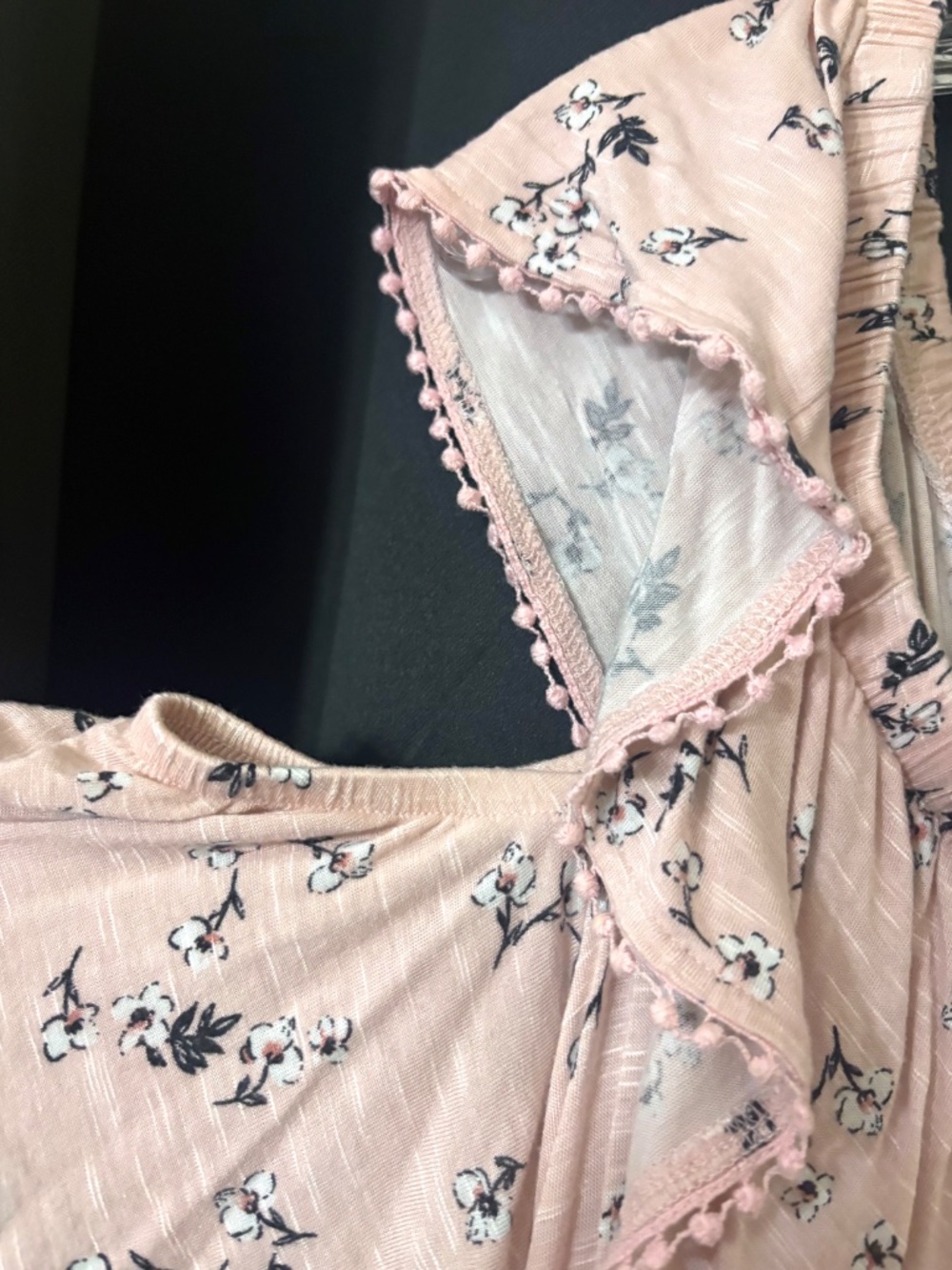 LANE BRYANT-Light Pink Cold Shoulder Floral Shirt-SIZE 18/20 - Picture 2 of 4